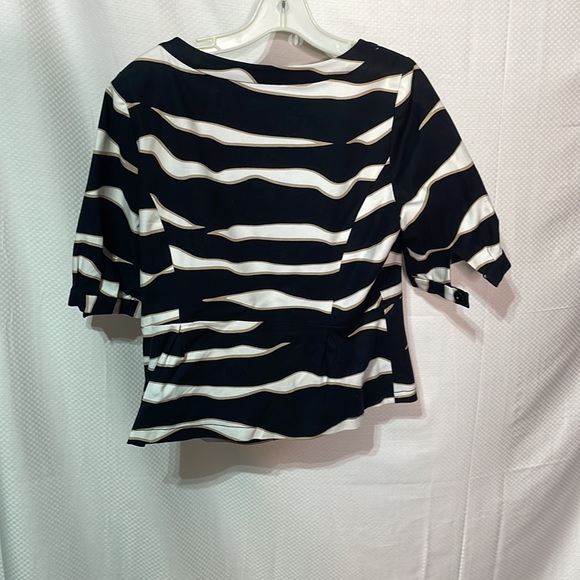 Kenneth Cole Reaction 10 puff short sleeve animal print black white jacket euc - Picture 9 of 13